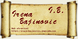 Irena Bajinović vizit kartica